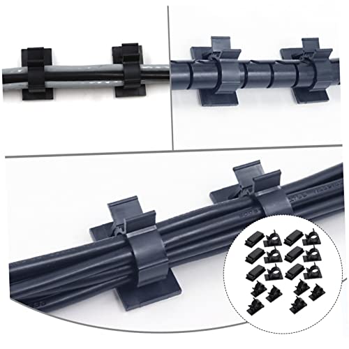 HOMSFOU 54 piezas Organizadores de Cables Clips Adhesivos para Gestión de Cables Bajo Escritorio miniatura 7
