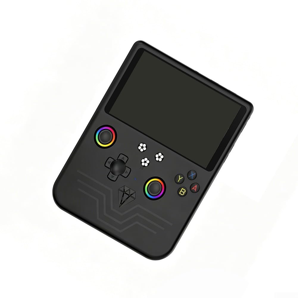 R60max - Console portatile per videogiochi retrò, con display HD da 5 pollici, 20000 giochi precaricati in esecuzione per Linux Os, unità nera leggera per giocare (bianco)