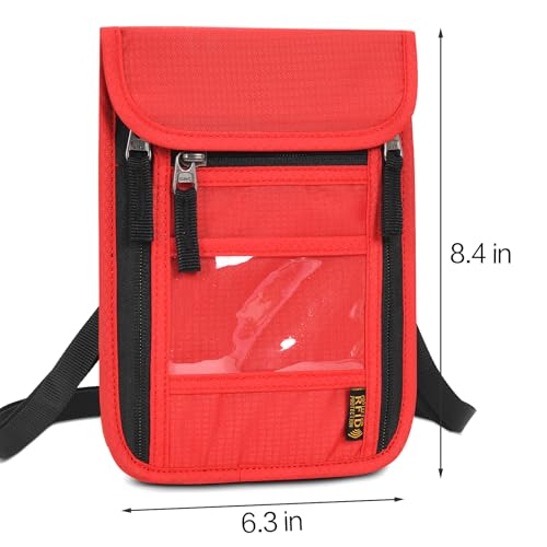 Image of Neck Wallet Lightweight RFID Blocking Waterproof Travel Pouch Passport Wallets for Women Men