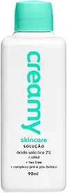 Creamy Skincare Ácido Salicílico 90ml | Tônico Facial Esfoliante Antiacne e Antioleosidade | Reduz Cravos e Espinhas | Reduz Poros Dilatados | Ameniza Linhas Finas | Peles Mistas, Oleosas e Acneicas | Uso Diurno e Noturno