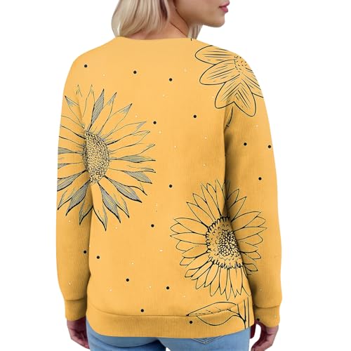 Cardigan for Women Lightweight Button Up V Neck Knit Cardigan Sweaters Fall Floral Print Comfy Long Sleeve Soft Clothe3