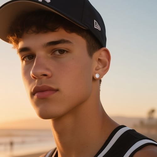 Moissanite Stud Earrings Lab Created 1ct-3ct 925 Sterling Silver 18K White Gold Plated, Round Cut, VVS1 Clarity Moissanite Halo Earrings for Women Men3