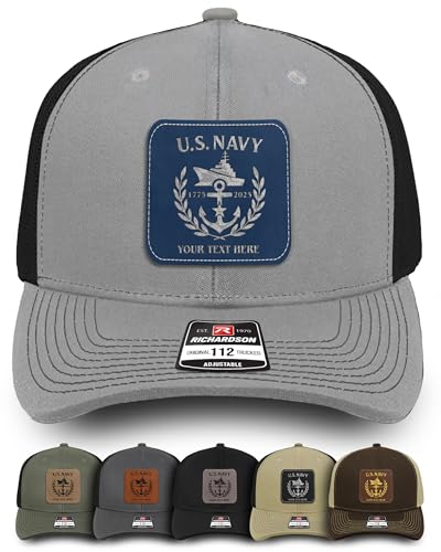 Custom USA 250th Anniversary Hat, Army, Navy, United States, Navy - Personalized Veterans Trucker Hat for Men Dad Papa - Personalized American Cap