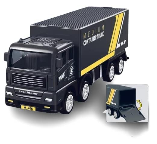 Image of Transport Car Carrier Container Trucks, Friction Truck playset Toy | Recovery Tanker Truck Model Set Pull Back Wear Resistant Simulation Realistic[Pack of 4]
