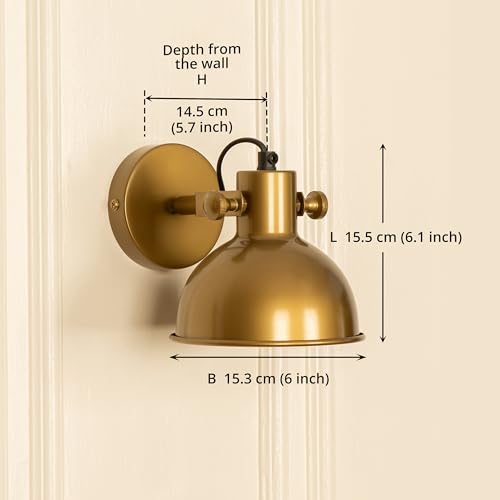 Image of Divine Trends Focus Reading Wall Light with Rotation Adjustment Brass Antique Finish for Bedside, Bedroom, Living Room, Home Decoration, Hotel Wall Lamp Pack of 1