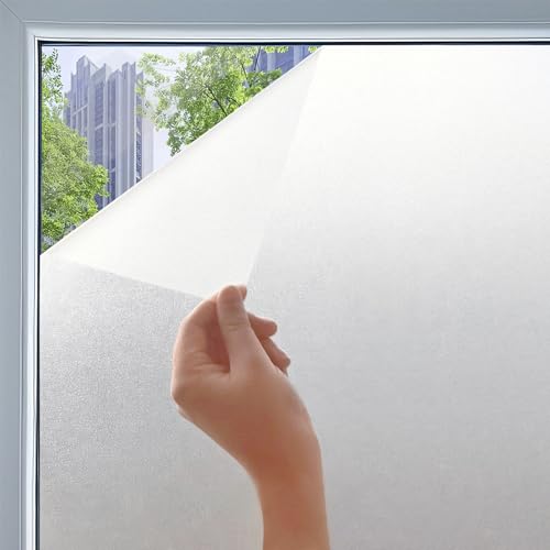 貼ってはがせる 静電式 窓ガラス目隠しフィルム 目隠しシート 防犯・プライバシー保護 遮光 UVカット 水貼り可能 繰り返し使用 ガラスフィルム 窓 遮光シート ガラスシート 90cm×5m 白