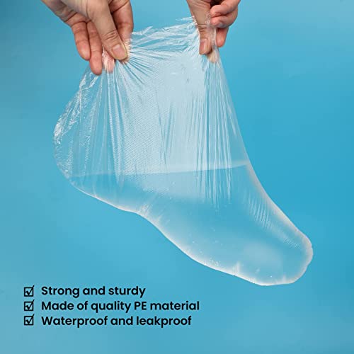 Segbeauty Paraffin Wax Liners For Foot, 200 Counts Plastic Foot Bags, Paraffin Bath Socks Liners Hot Wax Thera-Py Bath Booties Covers With 200 Snug Closure Stickers For Paraffin Wax Machine #TOP2