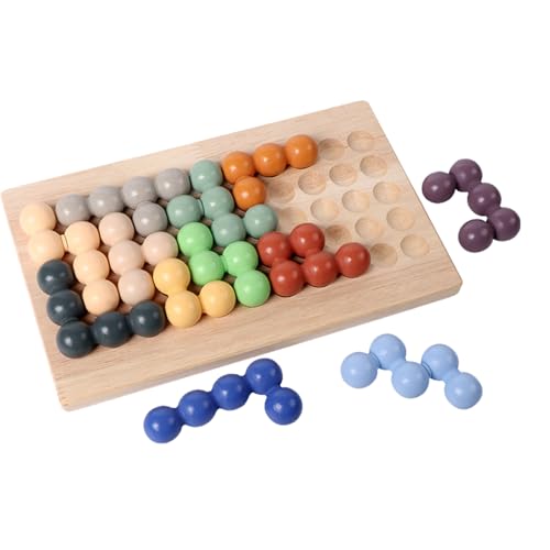 木製 ボード ビーズ ゲーム | 知育カラーソート玩具 - 子供 用 木製 ビーズ パズル ボード ゲーム | 小学生向け 男の子 女の子 36ヶ月以上 家庭用 教室用 旅行用 ピクニック用 車での移動用
