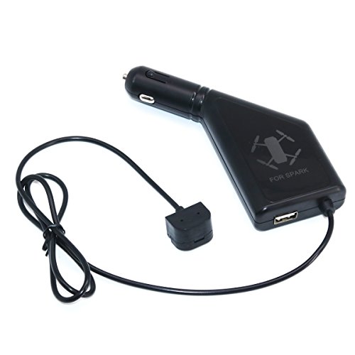 Preisvergleich Produktbild Rantow Tragbarer Akku Auto Ladegerät Adapter für DJI Spark Quadcopter Fernbedienung Zigarettenanzünder Auto-Ladegerät