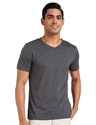 Image of Amazon Brand - Symbol Men's Solid Cotton T Shirt | Plain | V Neck | Half Sleeve-Regular Fit | Combo Pack of 3 (Available in Plus Sizes)