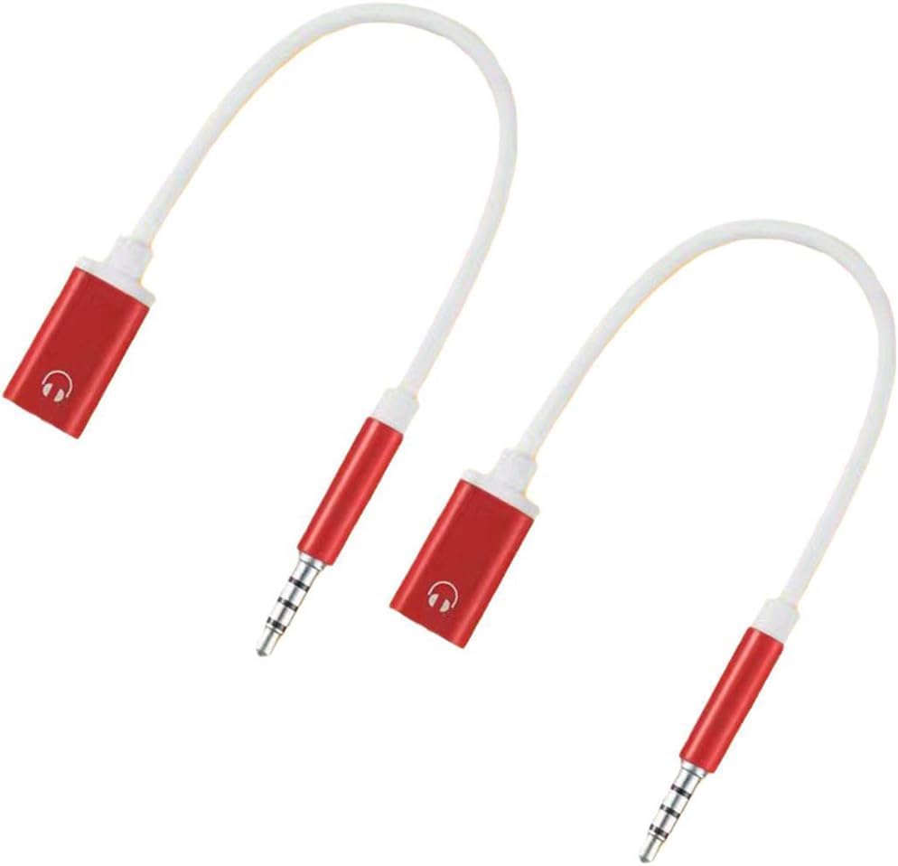 Cable adaptador 3.5mm macho a TypeC hembra rojo x2 miniatura 1