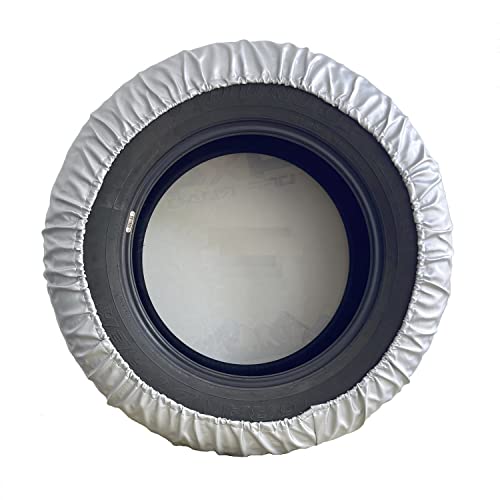 Image of for Toyota Buick SUVs, Honda CR-V, Jeep Liberty, Toyota RAV4 Spare Tire Cover, Spare Wheel Cover Protector, Tire Cover Protector, White /Silver (M: 225 /65R17, 235 /55R19)