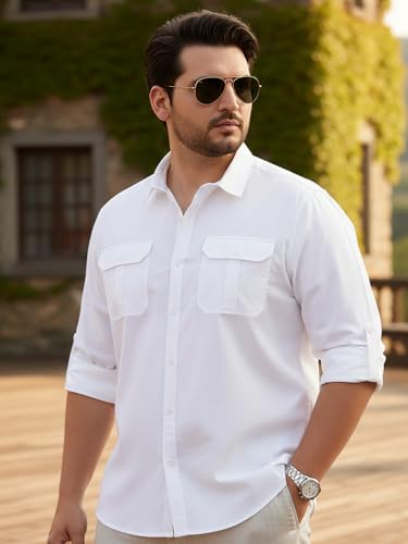 Image of Urbano Plus Men's Cotton Full Sleeve Regular Fit Casual Solid Shirt