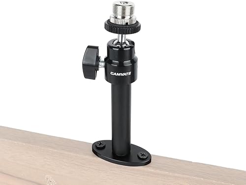 Miniatura 4 de CAMVATE Soporte de montaje en pared con 14"-20 hembra a 58"-27 tornillo de micrófono macho (2 piezas) -24006