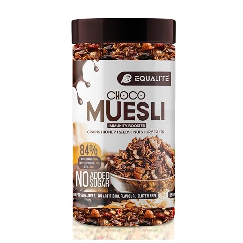 Image of Equalite Honey Choco CranberryMuesli I Dry fruits I Muesli I Fruit and Nuts I No added sugar I Granola I High protein muesli I Breakfast I Healthy food I Protein food I Gluten Free |No preservatives | High fiber| High Omega-3 | High Minerals & Vitamins |Weight loss food I Equalite foods | 1050g