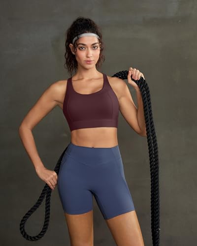 Image of RUNNING GIRL Sports Bra for Women High Support,Strappy Running Supportive High Impact Sports Bras with Sewn in Pads
