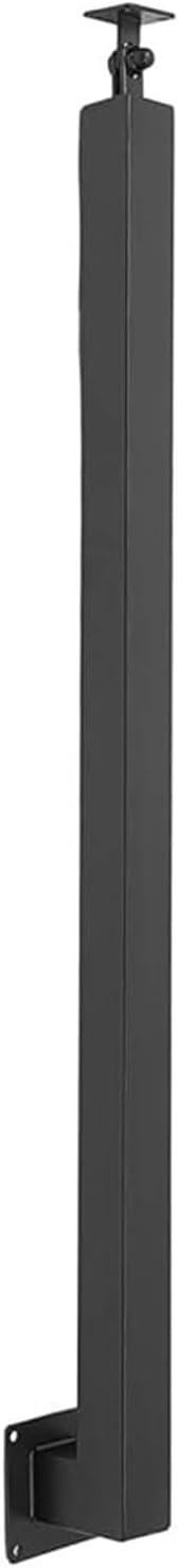 Metal Stair Post,Square Stair Baluster Posts with Flat & Adjustable 270° Angle Bracket,Railing Spindles Decorative Railing Posts Kits for Stairs Porch Handrails(Size:1 Pack-90cm,Color:Black)