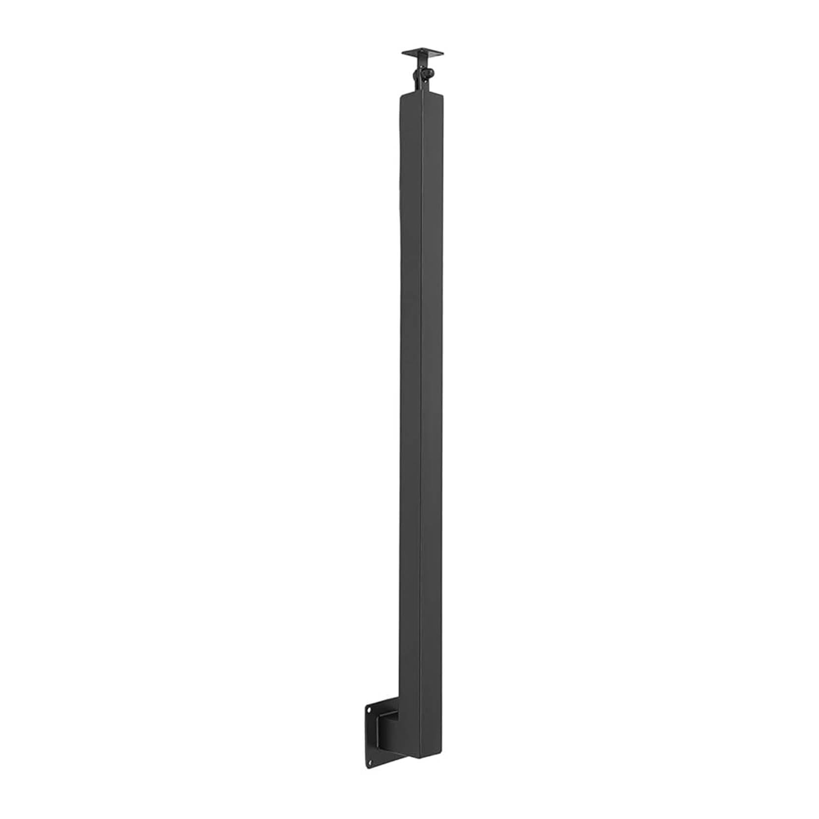 Metal Stair Post,Square Baluster Posts with Flat & Adjustable 270° Angle Bracket,Railing Spindles Decorative Railing Kits for Stairs Porch Handrails(Size:1 Pack-90cm,Color:Black)