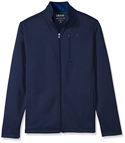 IZOD Men's Premium Essentials Spectator Full Zip Fleece Jacket, Estate Blue Heather, X-Large