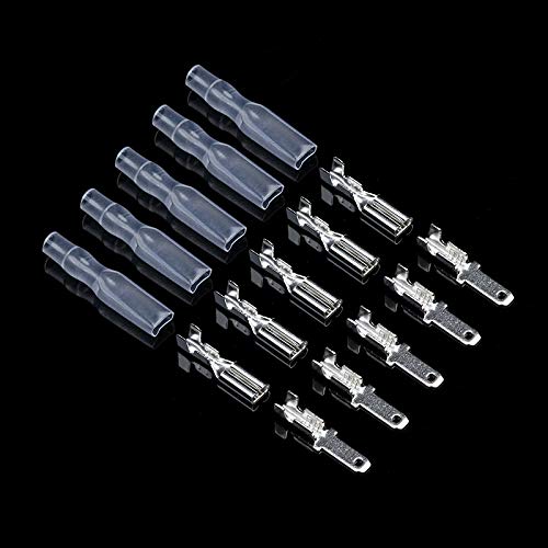 Lot de 200 connecteurs de fils de 2,8 mm assortis avec cosses femelles + cosses mâles + manchons isolants transparents