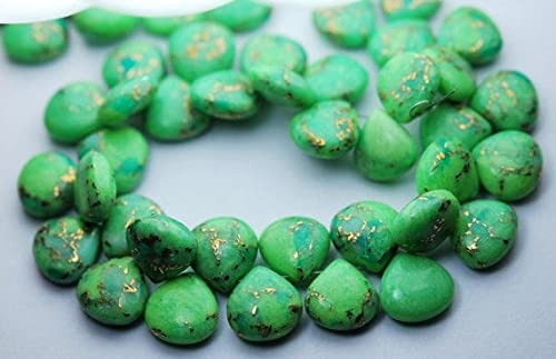 Perles briolettes cœur LKBEADS turquoise de cuivre paires assorties 10mm