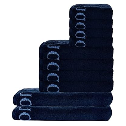 Joop! Handtuch Set, 10-TLG. - Classic, 2X Duschtuch, 4X Handtuch, 4X Gästetuch Blau Set