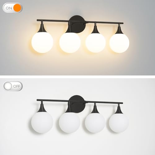 Image of Daunton Modern Matte Black Bathroom Vanity Light - Energy Efficient G9 Base Bathroom Lighting Fixtures Over Mirror, Anti-Glare 26 Inch Soft Illumination for Makeup & Shaving, Stylish and Affordable