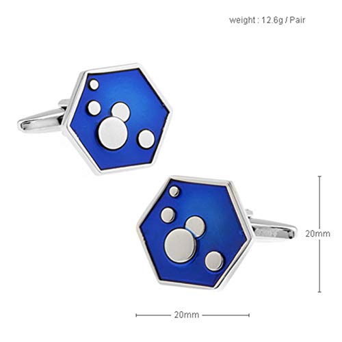 Mancuernillas Daesar para hombre hexagonales azules miniatura 5