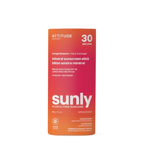 ATTITUDE Mineral Sunscreen Stick with Zinc Oxide, SPF 30, EWG