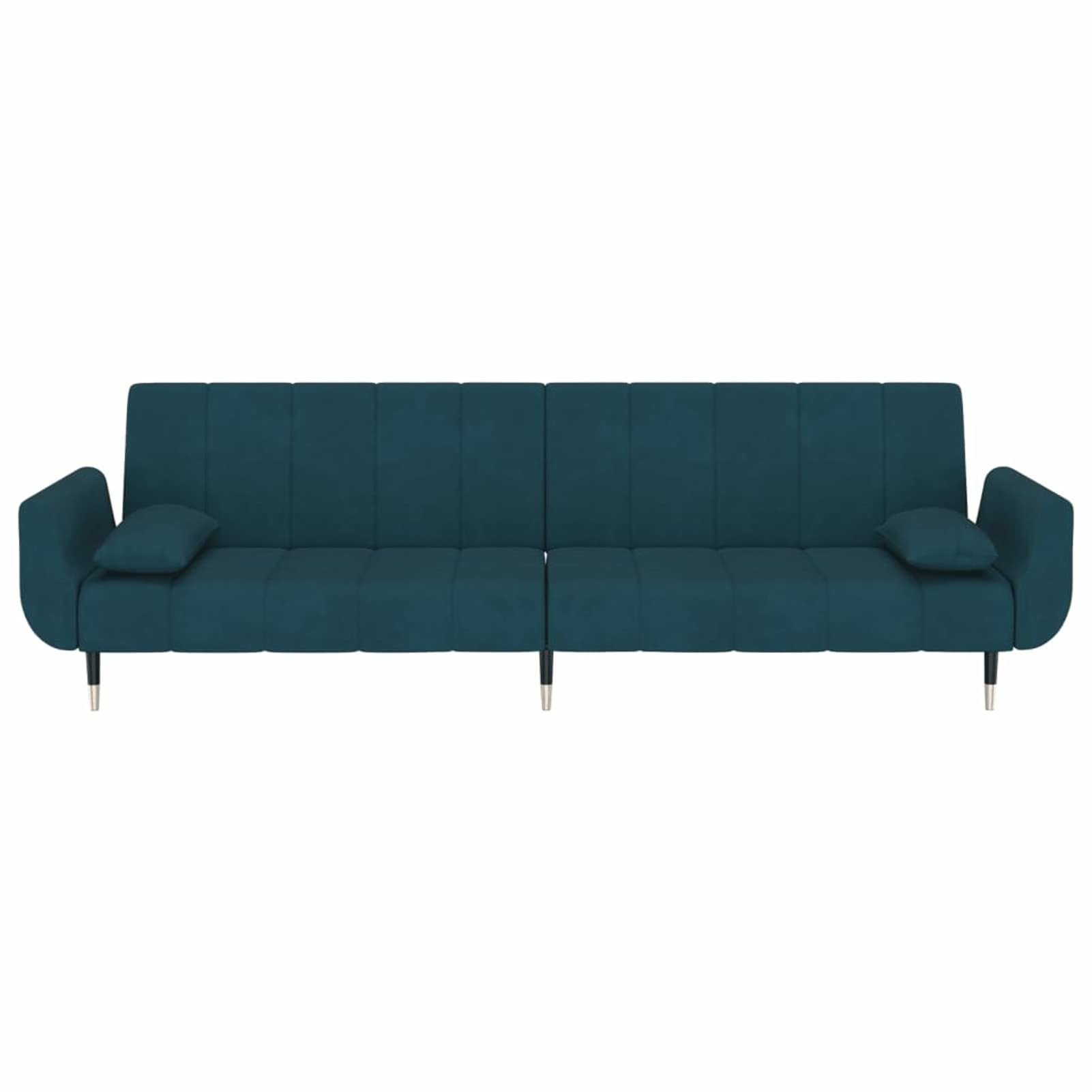 Homgoday Divano Letto a 2 Posti con 2 Cuscini Blu in Velluto, Divano Moderno