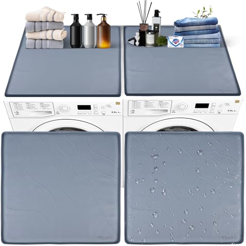2Pcs Washer and Dryer Countertop Covers, 27' x 27' Dryer Top Protector Mat, Leak-Proof Top Protector for Laundry Room Essentials, Non-Slip Waterproof Heat-Resistant (Gray)