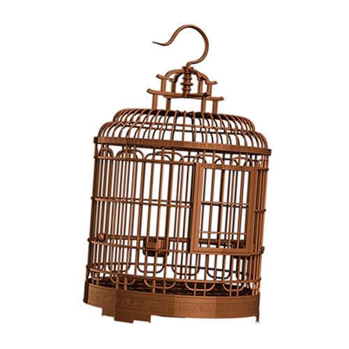 Happyyami Portable Large Plastic Bird Cage Villa for Parakeets Zebra Finches Cockatiels Lightweight Travel Aviary with Easy-Clean Bottom Spacious Vintage Design for Pet Birds