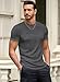 JMIERR Mens Short Sleeve Casual Shirts Muscle Slim Fitted Fashion Shirt Crewneck Longline Tees Shirts for Gym Workout Athletic, US 46(XL), Dark Grey