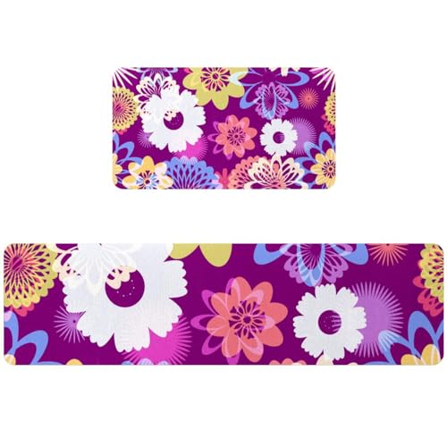 Alfombrillas de cocina decorativas y absorbentes con base de seguridad 2