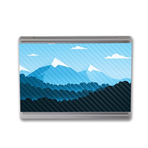 Image of MightySkins Carbon Fiber Skin Compatible with Microsoft Surface Laptop Go 3 (2023) Full Wrap Kit - Poly Mountains | Protective Durable Textured Carbon Fiber Finish | Made in The USA
