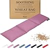 Qomfor Large Wheat Bag for Pain Relief - Microwavable Heat Pack with Lavender - Flexible Heat Pad for Back, Neck, Shoulder, Period Pain Relief - Soft & Soothing Heated Neck Warmer (Purple)