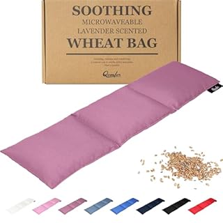 Qomfor Large Wheat Bag for Pain Relief - Microwavable Heat Pack with Lavender - Flexible Heat Pad for Back, Neck, Shoulder, Period Pain Relief - Soft & Soothing Heated Neck Warmer (Purple)