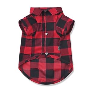Ctilfelix Dog Shirt Plaid Puppy Clothes for Small Medium Large Dogs Cats Boy Girl Kitten Soft Pet T-Shirt Breathable Tee Outfit Adorable Grid Apparel Halloween Thanksgiving [Red#1; M]