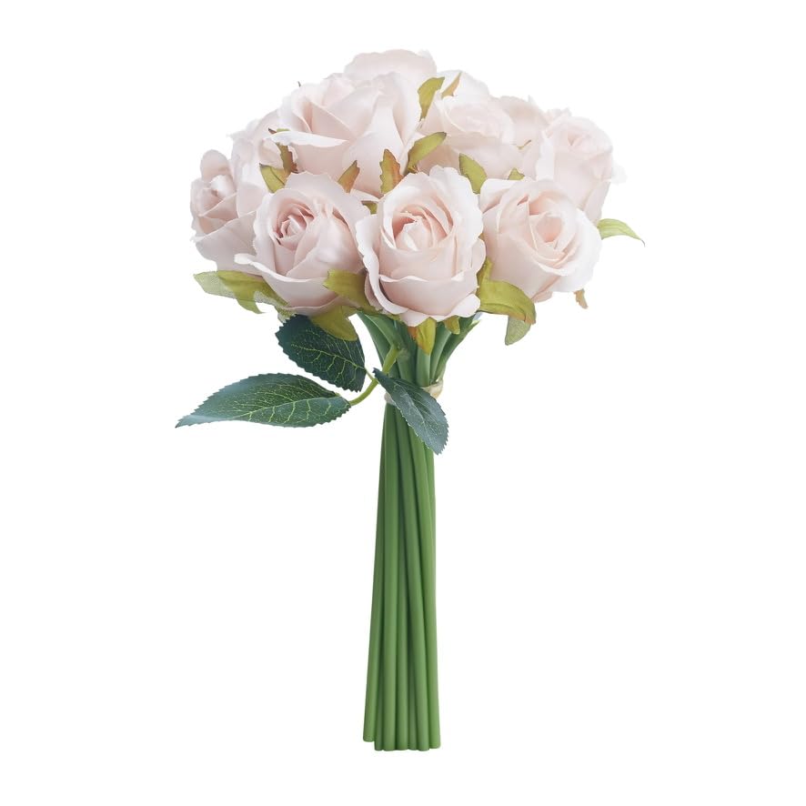 The Baked Studio, Silk Hand Tied Lila Bud Rose And Tea Rose 12-Piece Bouquet for Cake Decorating Home Décor, Weddings - Image 3