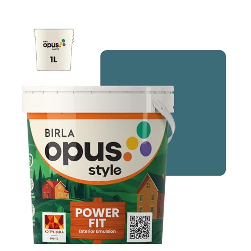 Image of Birla Opus Style Power Fit Exterior Emulsion Paint (1L, Faded Letters, Matte Finish) | Superior Whiteness & Brightness, Excellent Finish, Low VOC | 2 Yr Warranty | For Exterior, Outdoor Walls