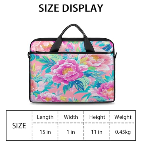 Maletín para portátil de 15 pulgadas Colorful Peony miniatura 2