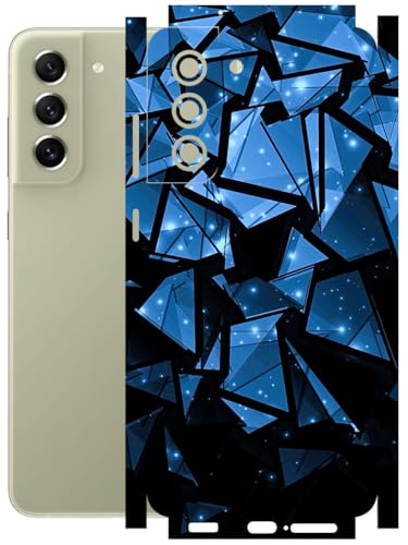 Image of AtOdds - Full Body Back Screen Guard Protector Film - Lamination Wrap Skin Sticker Compatible with Samsung Galaxy S21 FE (5G) | Scratchproof Matte Finish (Blue Crystals)