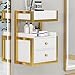 WSNCXFW Postazione per Salone di Bellezza a Parete, mobiletto portaoggetti per Salone di Bellezza, postazione per Taglio Capelli con 2 cassetti portaoggetti, postazioni per Barbiere,B immagine