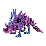 PowerTRC 3D Printed Skeleton Styracosaurus – Prehistoric Collectible Articulating Dinosaur 3D Figurine Desk Decoration for Teens and Adults, Made in USA