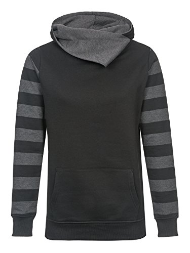 Nastrovje Potsdam - Sudadera con Capucha para Mujer, Color Negro y Gris Multicolor S