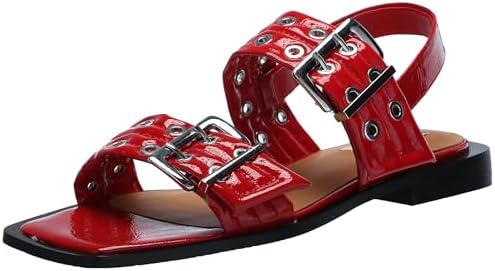 Steve Madden Women's Sandria Flat Sandal, Red Patent, 7.5 : Amazon.sg:  Fashion