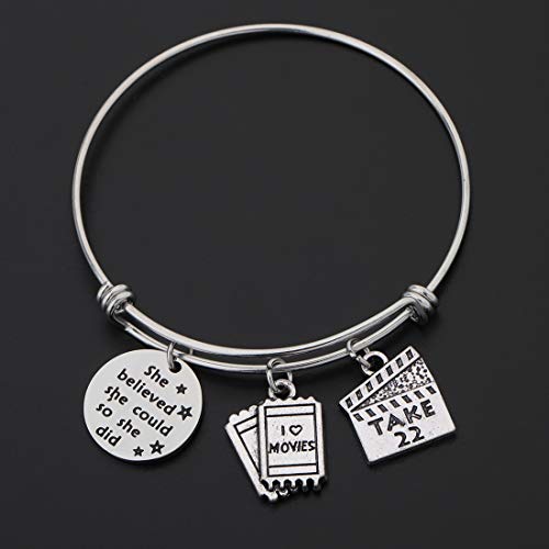 CHOROY Film Charm Bracelet Actress Bracelet Film Director Bracelet Graduation Gift for Film Students She Believe She Could So She Did2