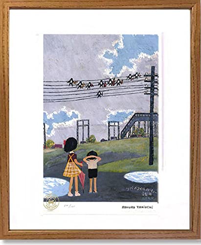 版画 谷内六郎 懐かしき心のアルバム 8月「瓦も白い波」52/950 額装 栞 Amazon.co.jp: 絵画 谷内六郎 （たにうちろくろう）・ツバメ
