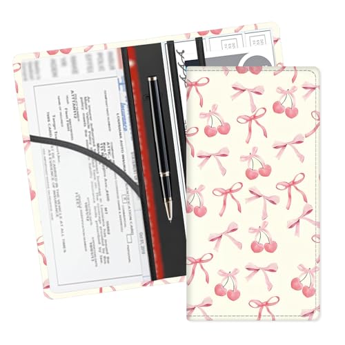 ADUQLZUX Leather Car Registration and Insurance Card Holder, Cute Car