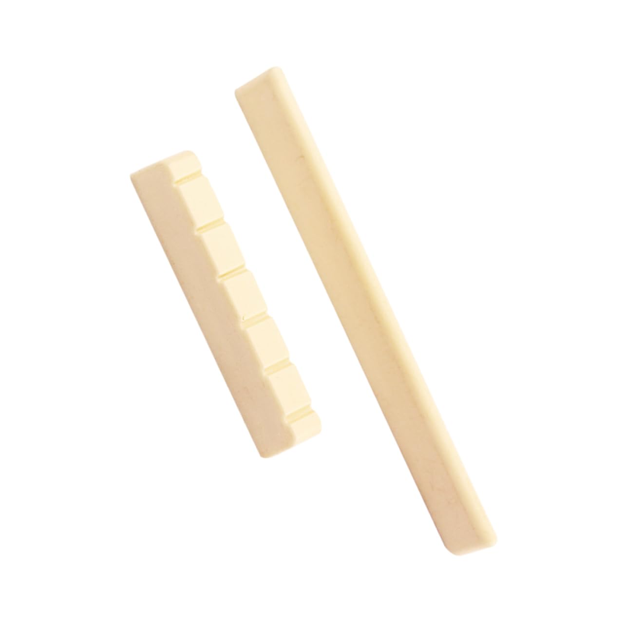 HEMOTON 2pcs Replacement Guitar Nut Saddle Kit for Classical Guitar Unbleached Bone Easy to Cut Enhance Playability Sound Quality Random Style